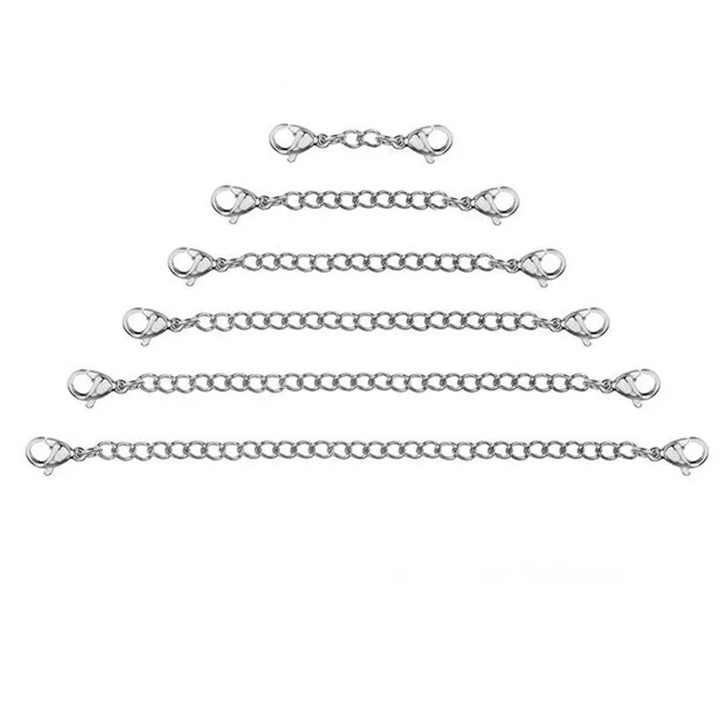 2-Pack Extender /Safety Chain Extender Necklace Bracelet Lobster lock 1″ To 6″