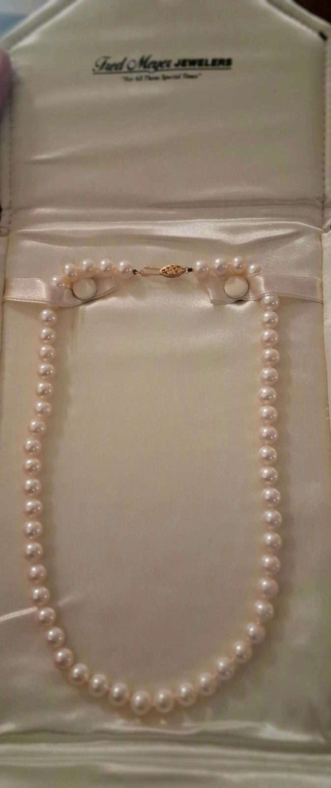 Genuine Cultured Pearl Choker Necklace 18 14K Yellow Gold Plated Clasp 18″