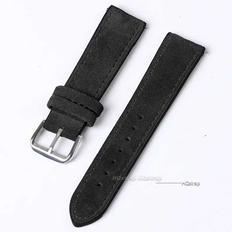 New Soft Suede Leather Watch Band Straps Stainless Steel Buckle 18/19/20/22/24mm