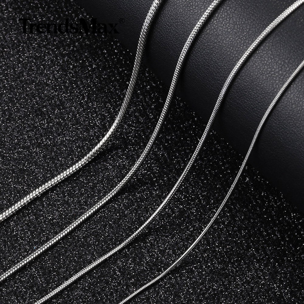 USA 18/20/22/24/26/28IN Solid Stainless Steel Round Snake Chain Necklace 1.6/2MM