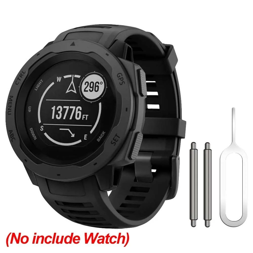 Silicone Rubber Watch Strap Band With Tool for Garmin instinct