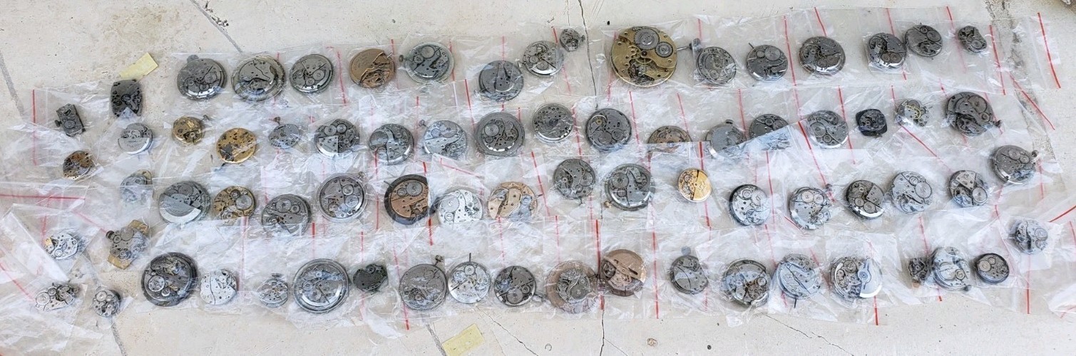 Antique Vintage Automatic Manual Wind Mixed Watch Movements- Lot Of 72 Movement