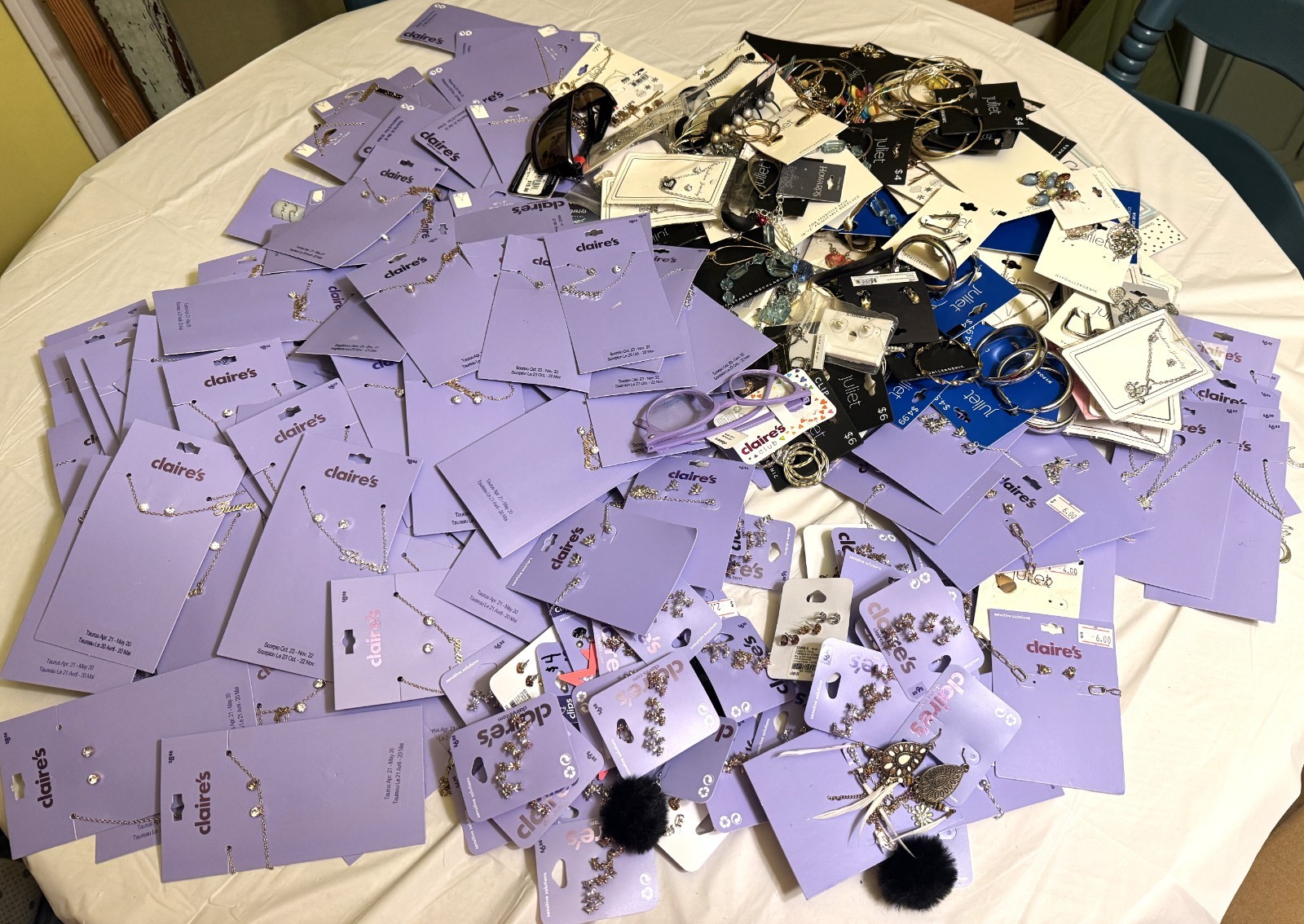 280 + ITEMS NEW CARDED JEWELRY LOT CLAIRE’S SOME STERLING SILVER GOLD FREE SHIP