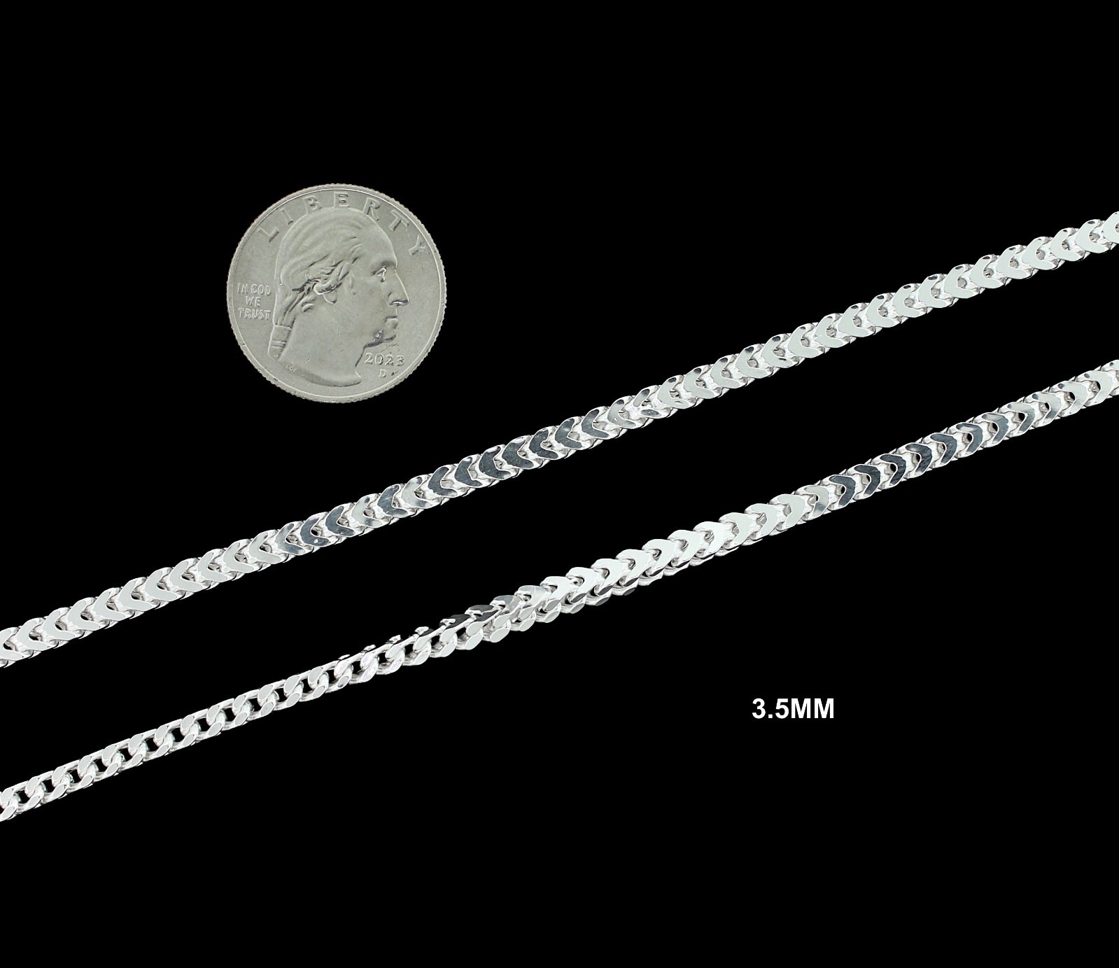 Mens Real 925 Solid Sterling Silver Franco Chain Necklace or Bracelet ITALY