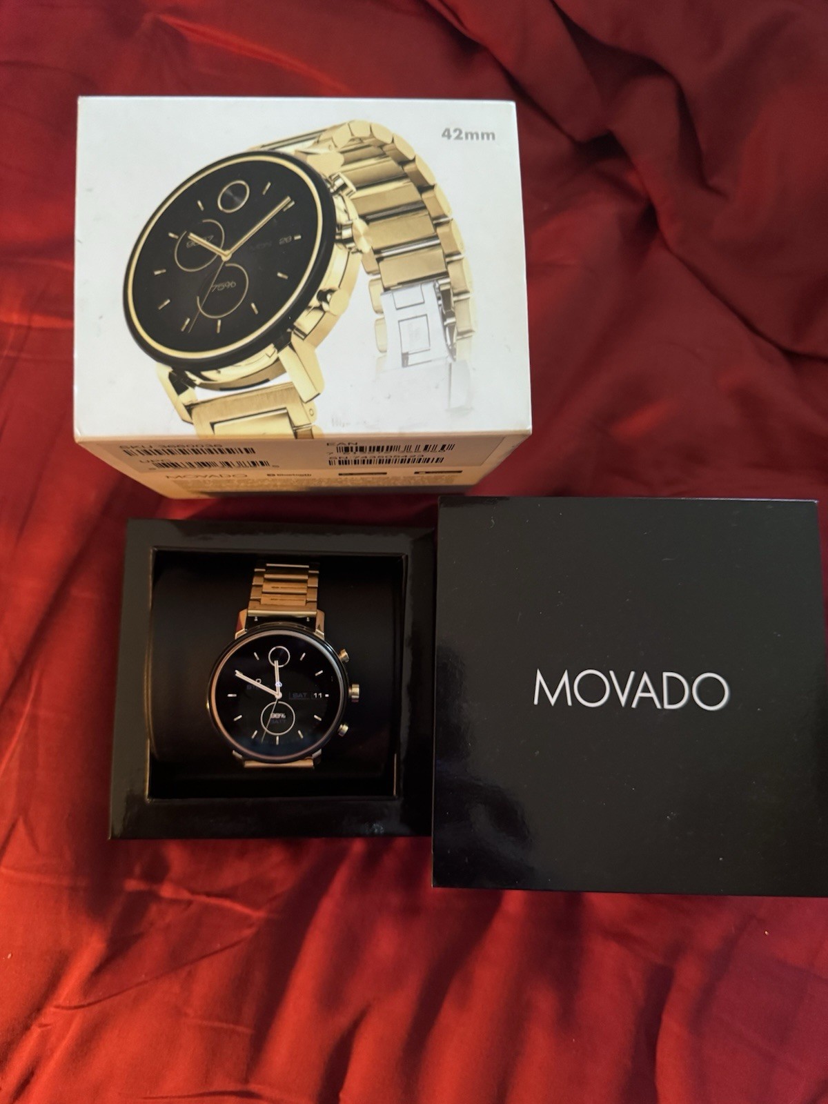 Movado Connect 2.0 Smartwatch Men Gold Stainless Band Brand New In Box with Tags