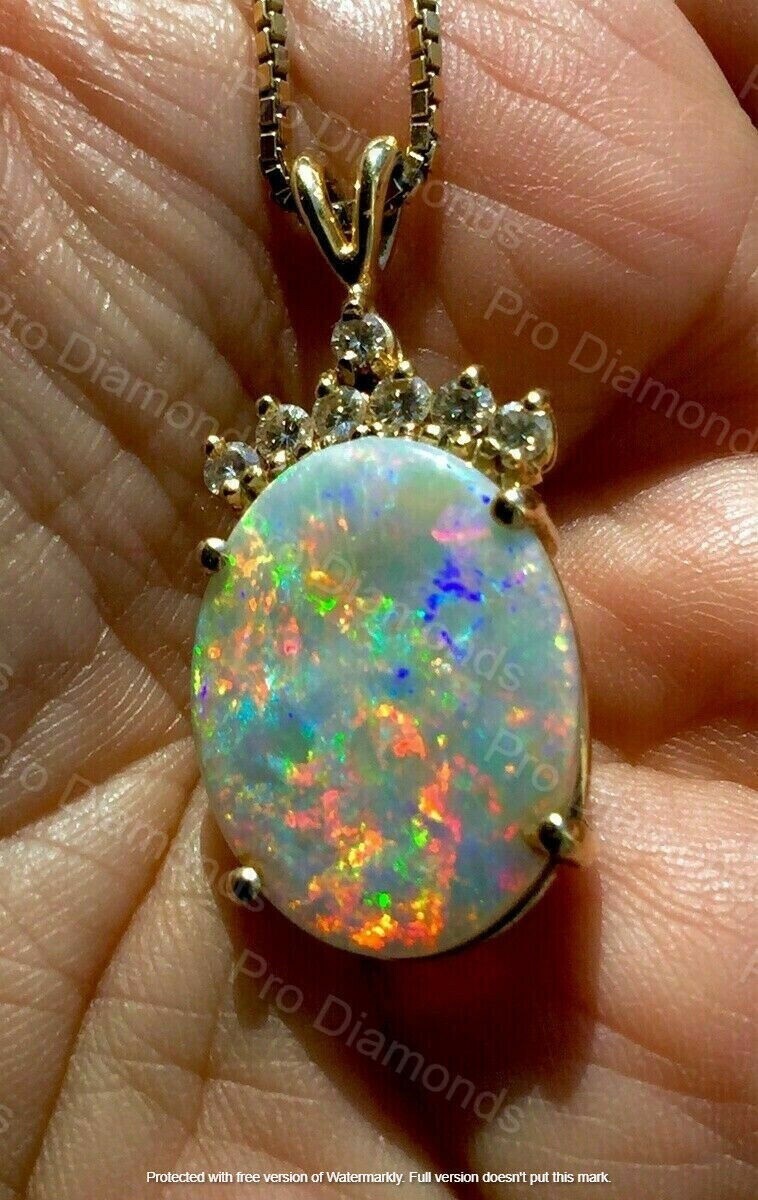 3Ct Oval Cut Genuine Fire Opal Solitaire Pendant 14K Yellow Gold Plated Silver