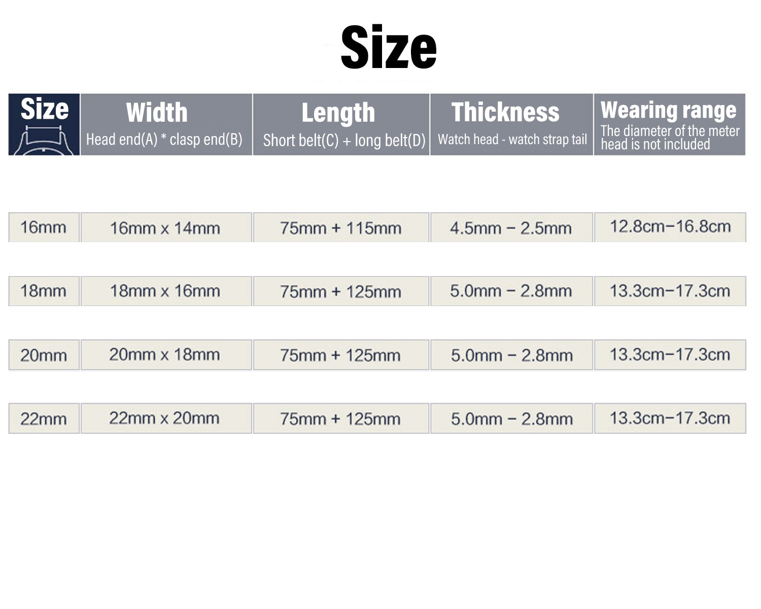 Stainless Steel Butterfly Buckle Watch Band Clasp 16mm-22mm Deployment Clasp US