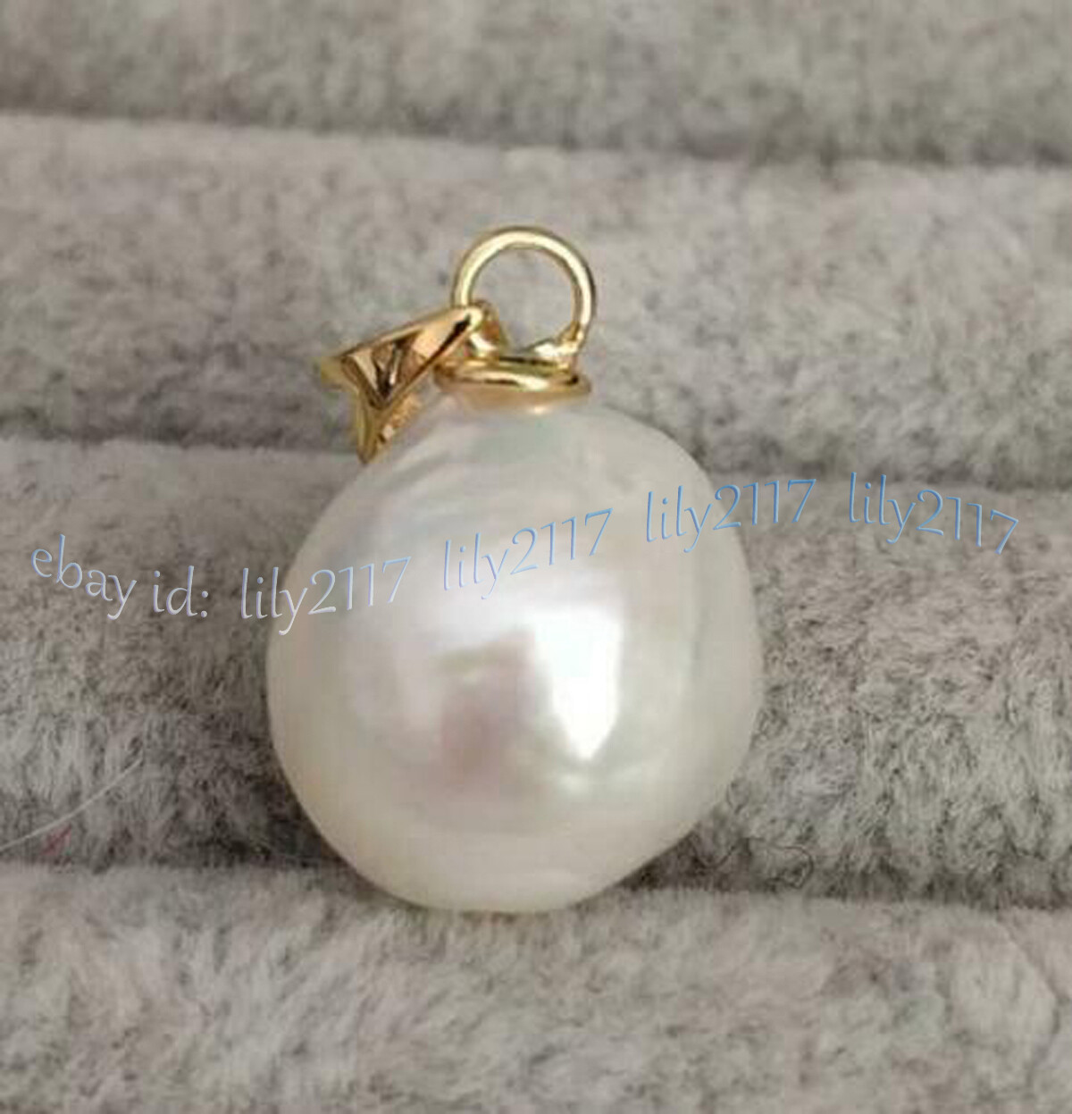 shining 12-13MM AAA+ NATURAL WHITE SOUTH SEA BAROQUE PEARL PENDANT 14K GOLD