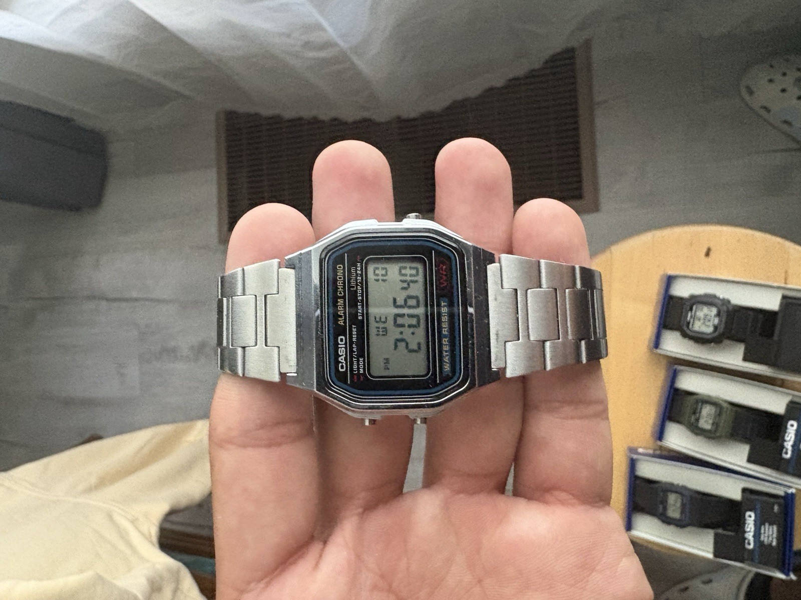 Casio F91W-1 Lot + Illuminator Black/green/ Stainless Steel Watch Strap, NEW NM