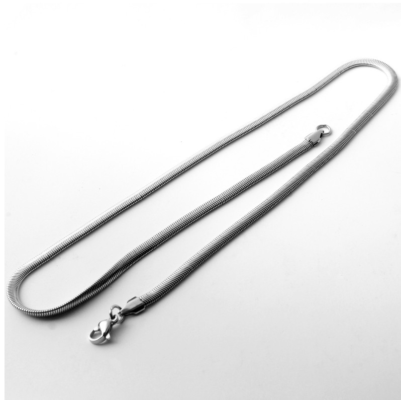 Stainless Steel Silver Flat Snake Herringbone Chain Necklace Women Men 16-24”