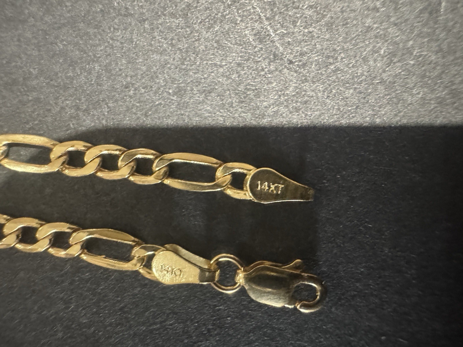 Solid 14K Yellow Gold Figaro Chain Necklace 20″ Long 4.15g Genuine Mens