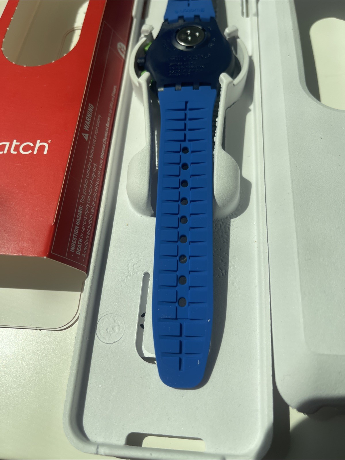 Limited Swiss Swatch BLEU SUR BLEU Silicone Chrono Men Date Watch 42mm SUSN409