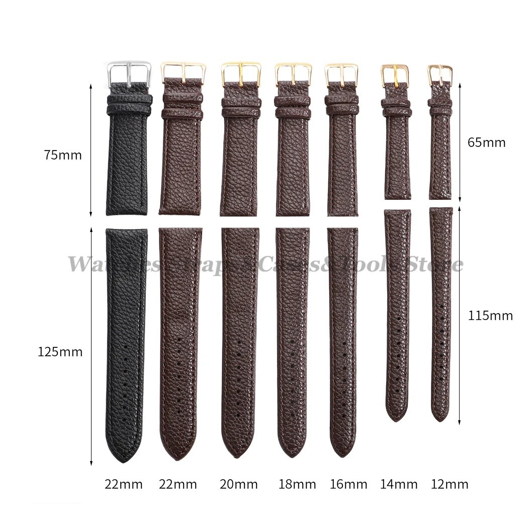 Leather Watch Strap Band Replacement Universal Men Women 12 14 16 18 20 22mm PU