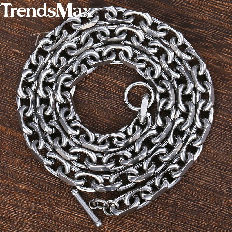 Toggle Necklace Cable Link Chain Necklace for Men Stainless Steel 18 20 24 26 in