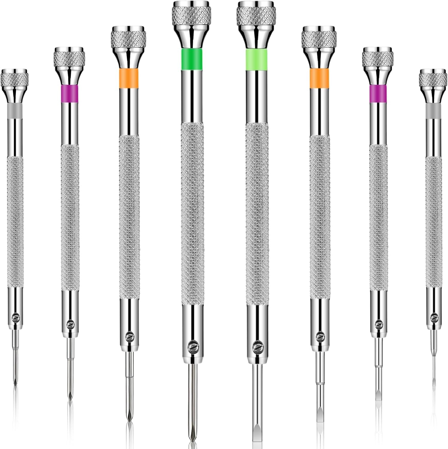 8Pcs Jewelers Micro Screwdriver Set, Flat Phillips for Watch Eyeglass Repair