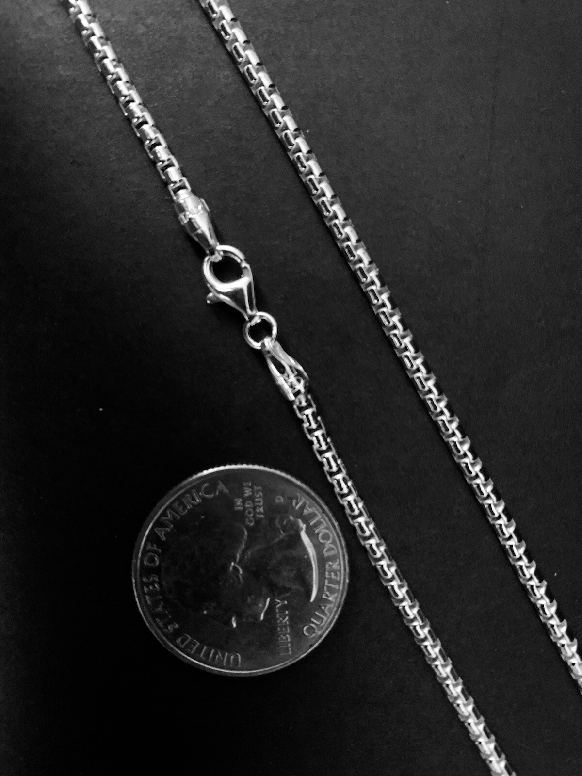 Round Box 925 Sterling Silver Solid Chain Necklace 2mm-5mm avialable in 16″-30″