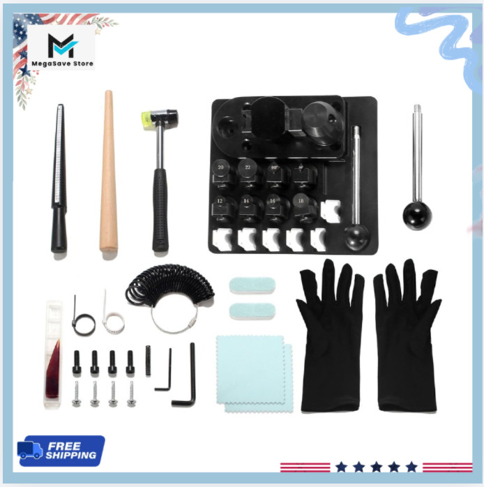 14PC Ring Bending Tool Kit with Bender & Nylon Dies for Spoon Rings