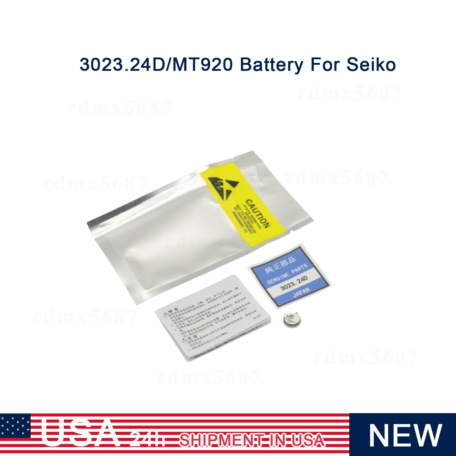 For Panasonic 3023.24D Battery fits Seiko Kinetic V192 V194 V195 Watch Capacitor
