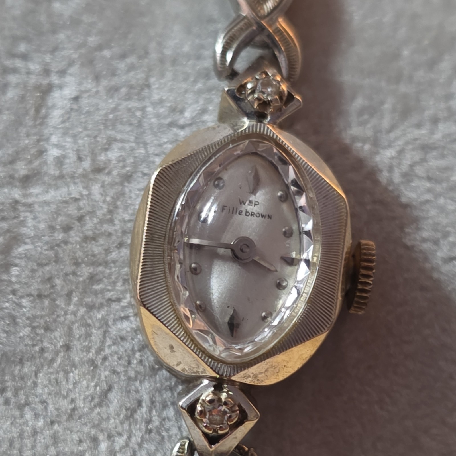 Wittnauer WP Vintage Manual Wind Analog Bracelet Watch White Gold Silver Dial