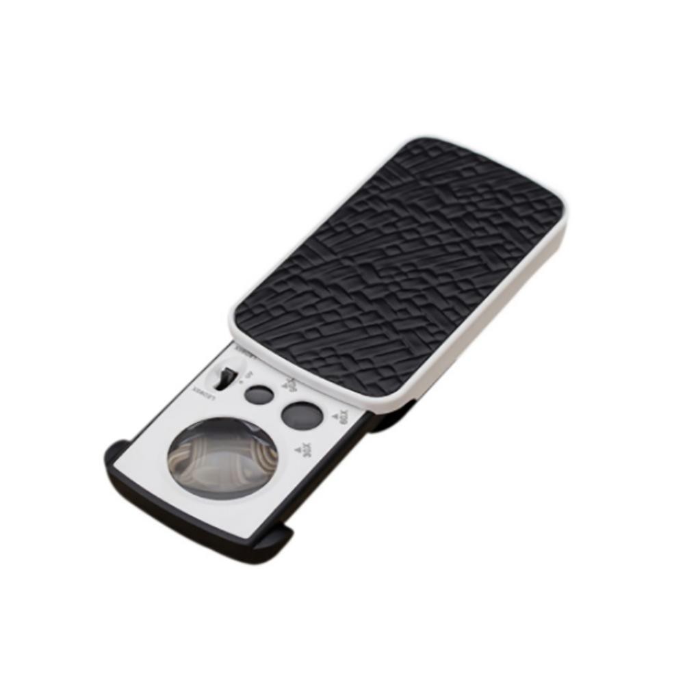 30X 60X 90X Portable Slide LED Light Jewelry Magnifying Glass Magnifier Loupe H
