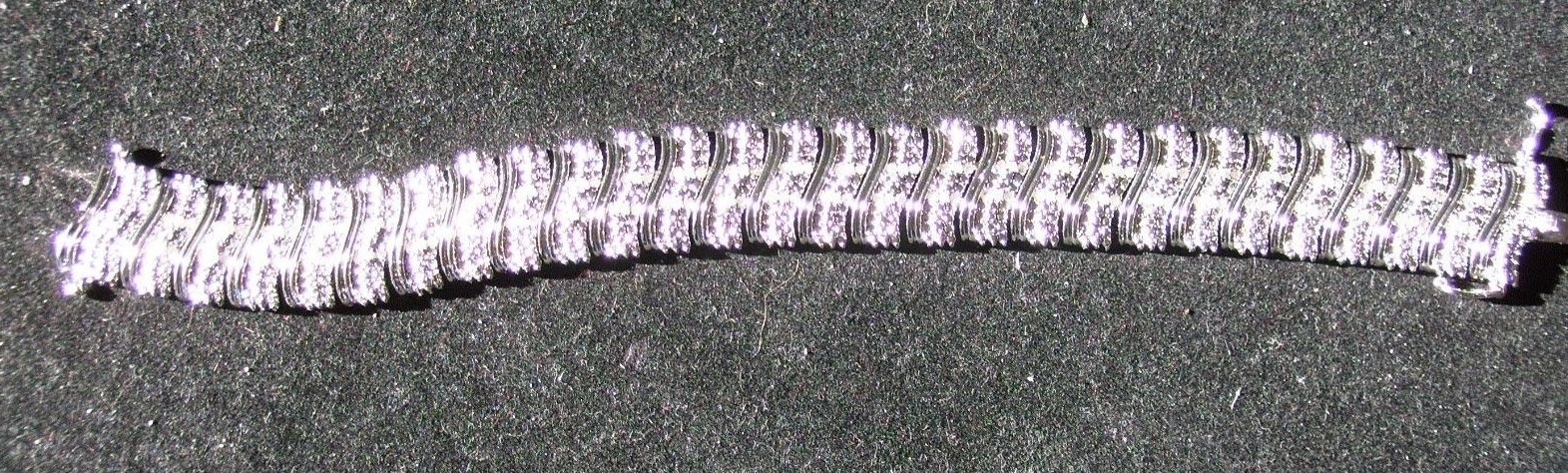 Large Modern Statement Silver Toned Bracelet 7.5″ x5/8″