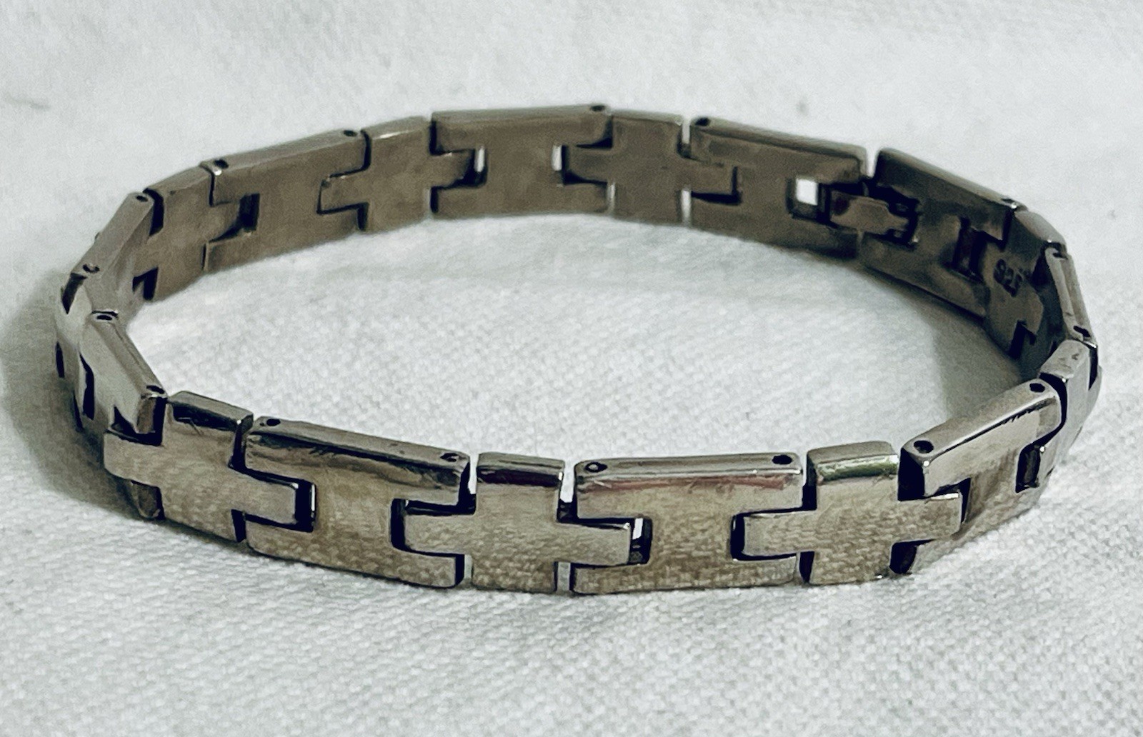 Sterling Silver .925 Modern Link 7.5” x 5/8” Unisex Bracelet 28.7g