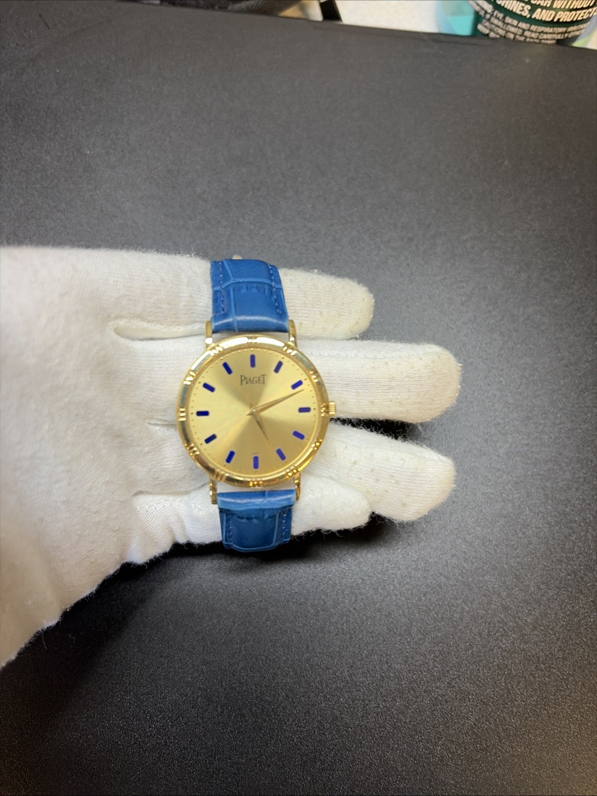 Piaget Dancer 18K Yellow Gold 30mm Lapis Lazuli Dial Cal. 9P Manual Wind Watch