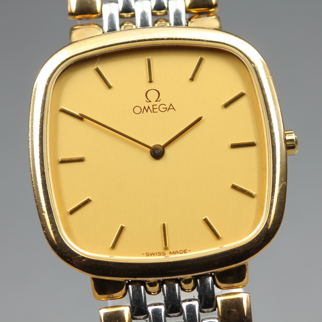 [Near MINT] 1991 OMEGA De Ville Cal.1378 30mm Gold Dial Vintage Men’s Qz Watch