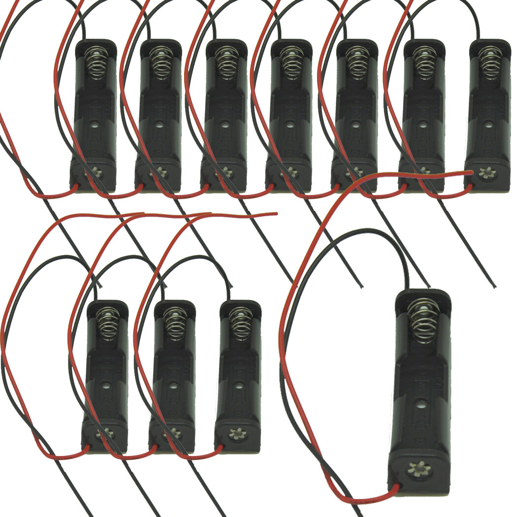 10pcs 1-AAA Battery Holder Case Box With 6″ Cable Leads for AAA R03 MX2400