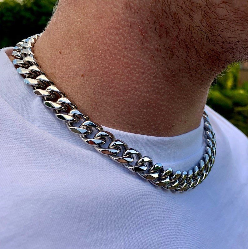 Solid 925 Sterling Silver Cuban Curb Chain Necklace Solid & Heavy Version