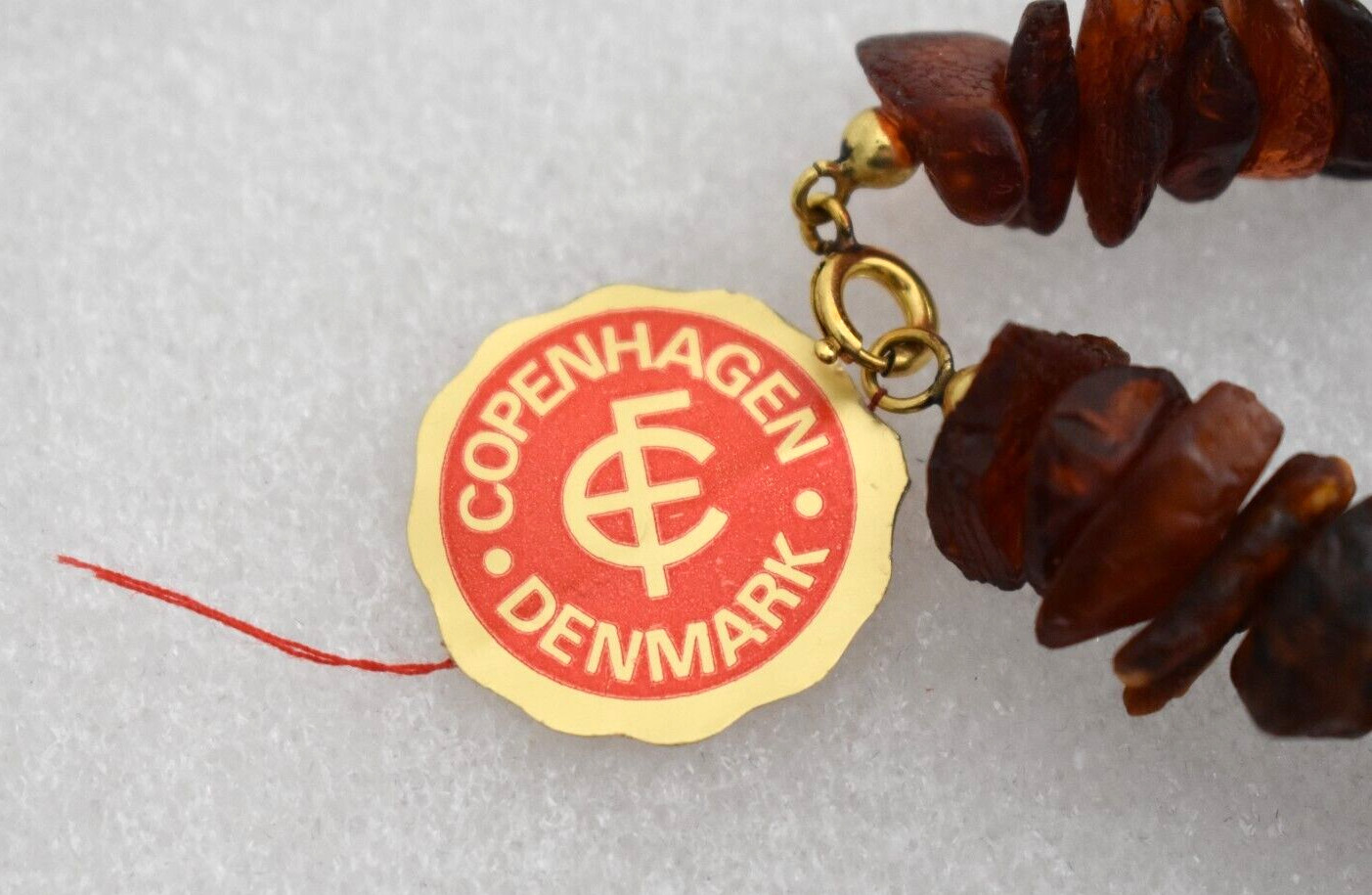 Copenhagen Denmark Naturbernstein Genuine Amber Raw Bead Bracelet GTE RAV