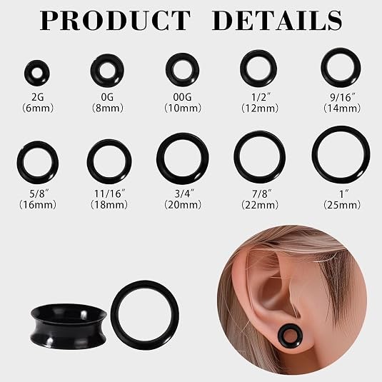 1 pair Thin Flexible Silicone Ear Gauges Tunnels Plugs Ear Skin Earskin Earlets