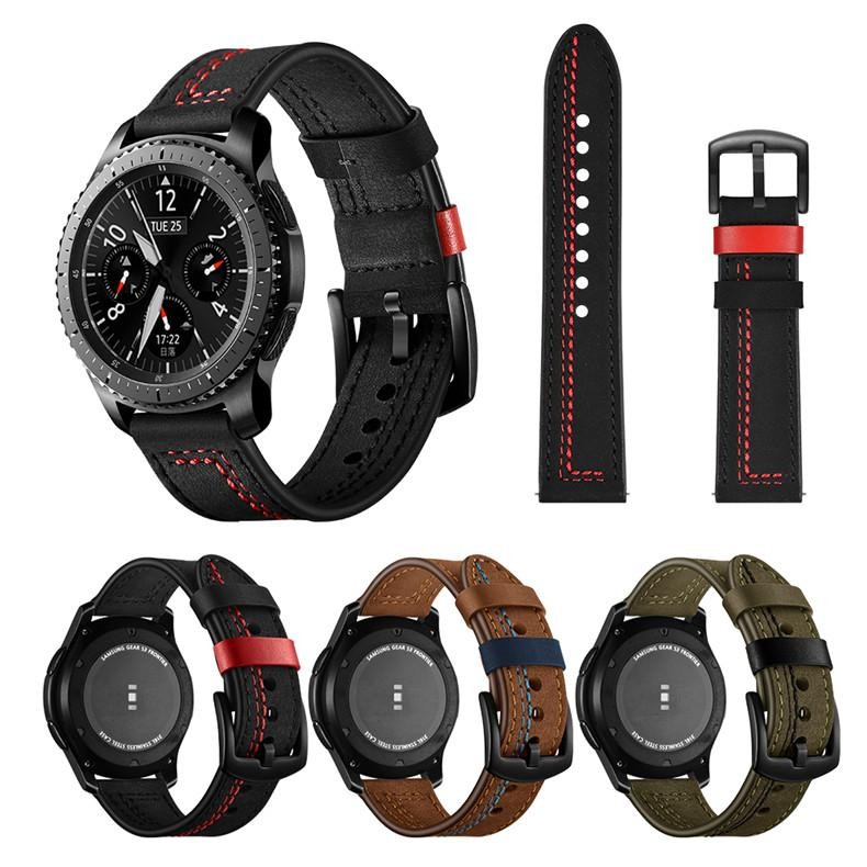 Stitching Genuine Leather Strap 20 22mm Watch Band Quick Release Wrist Bracelet