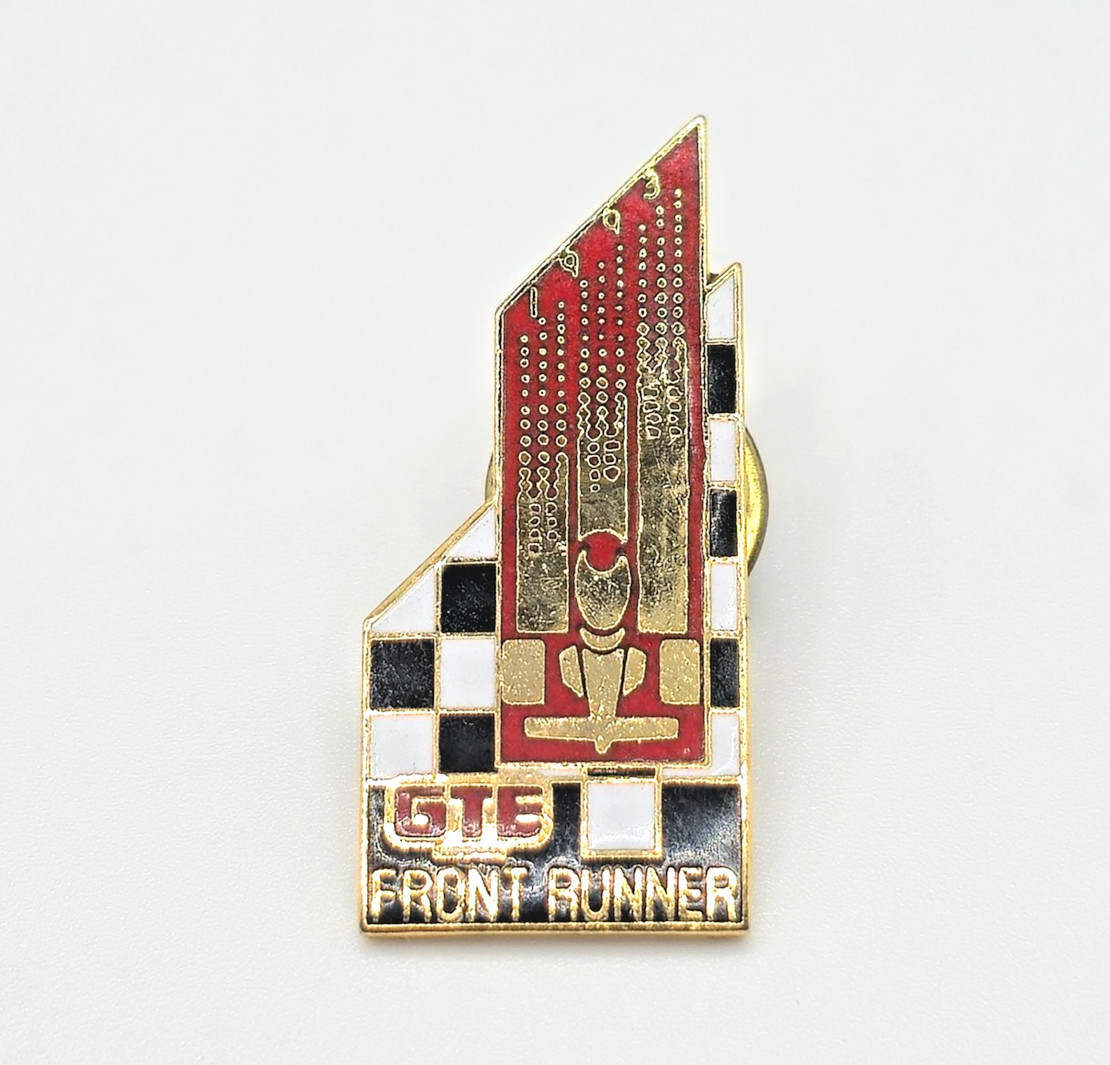 Vtg GTE Front Runner Lapel Pin – 1990s IndyCar Racing Logo Enamel Telco Award