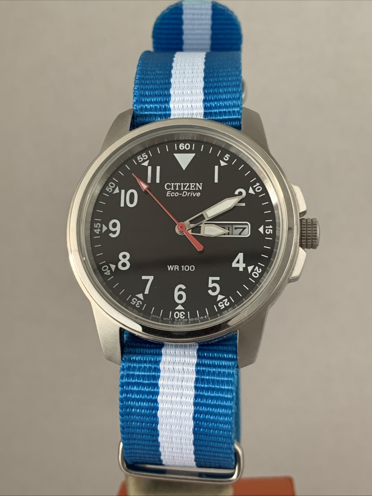 Citizen Men’s Eco-Drive Day & Date Military Style Canvas Strap WatchBM8180-03E