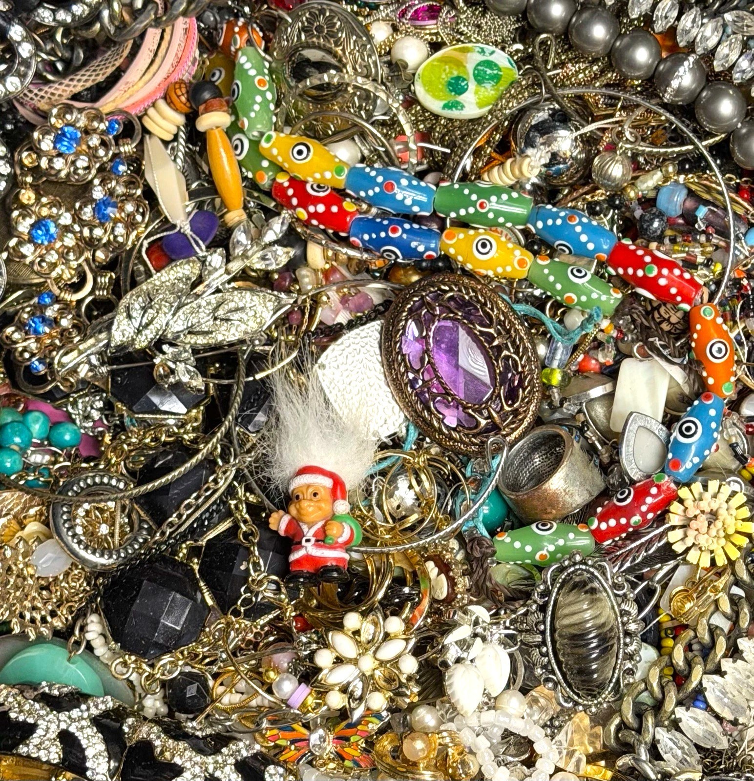 3 Pounds Untested Unsorted Lot Jewelry Old Vintage & Modern Wear & Junk Mixed In