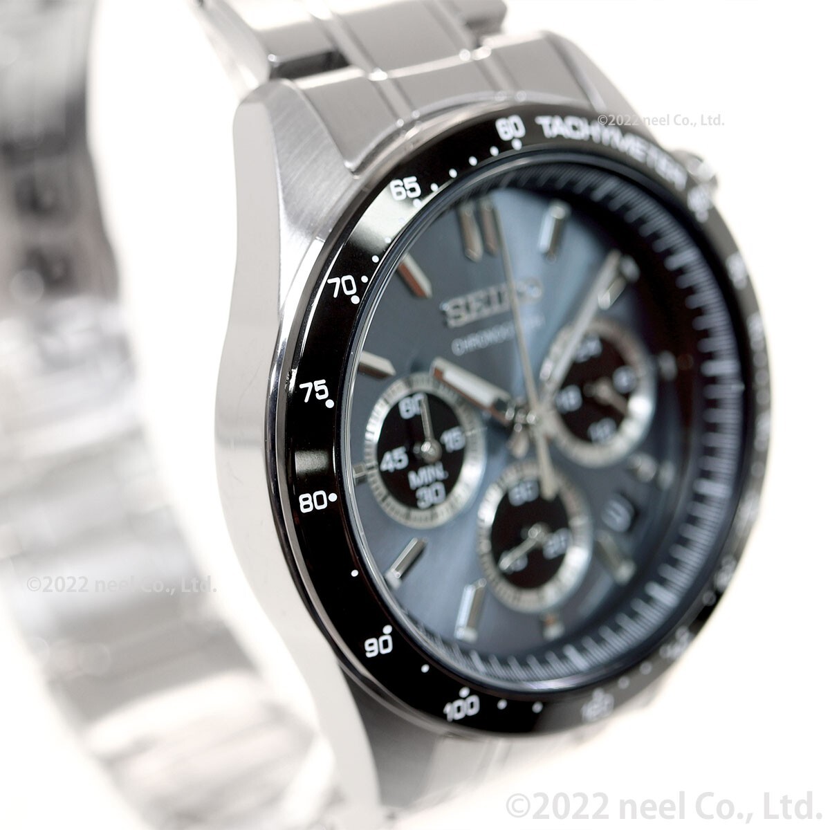 SEIKO Spirit SBTR027 Light Blue Stainless Chronograph Men`s Watch New Japan Box