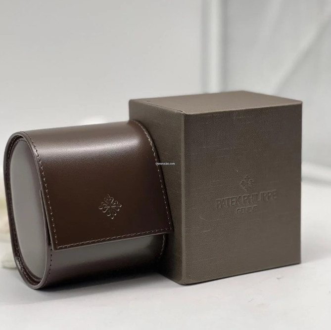 Patek Philippe Dark Brown Leather Watch Travel Case Luxury Storage Box New