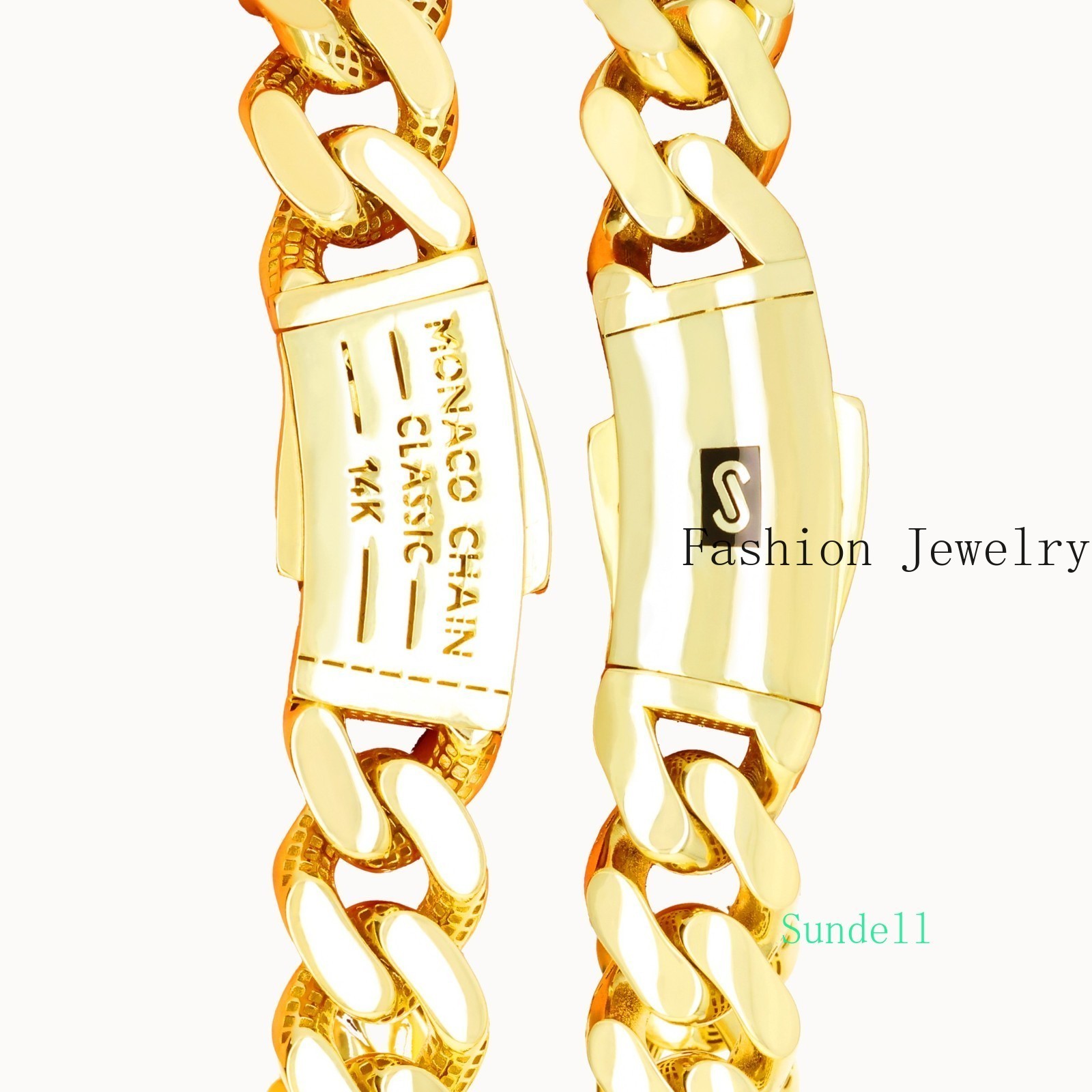 14k Yellow Gold Miami Cuban Royal Monaco Chain 5mm-17mm Necklace Bracelet 7″-30″