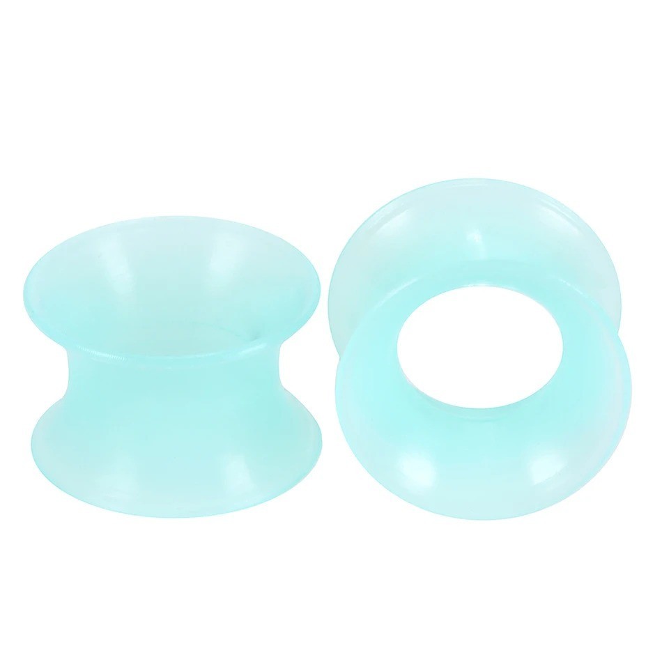2pcs Thin Silicone Ear Plug Ear Tunnels Plugs Gauges Jewelry Earlets Flesh Gauge