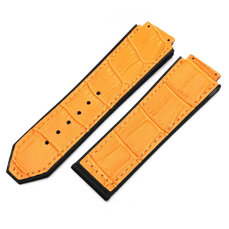 Waterproof Classic Genuine Leather Watch Band Strap Quick 25*19mm rubber strap