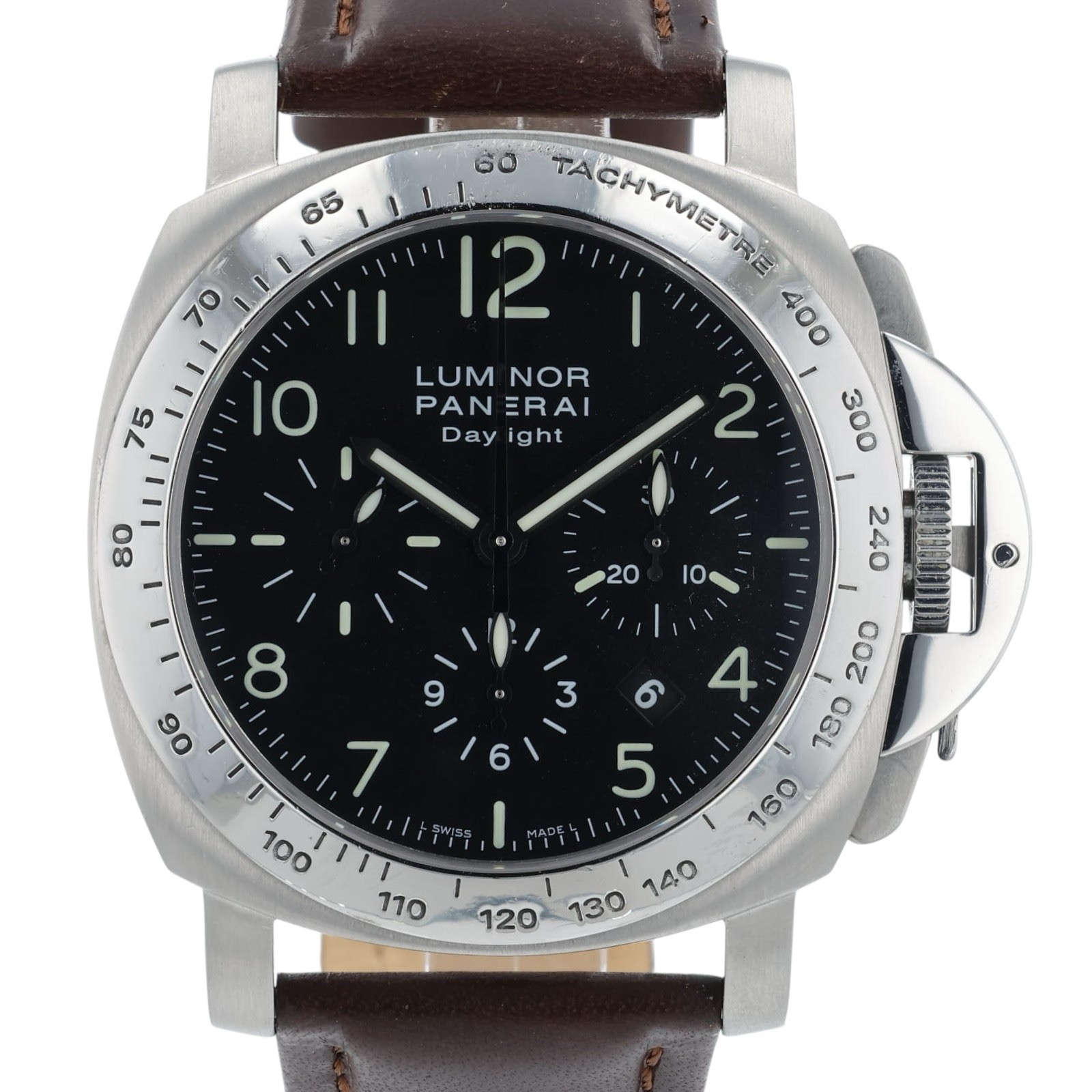 Panerai Luminor Chrono Daylight Black Dial Steel 44mm Automatic Men’s PAM00196