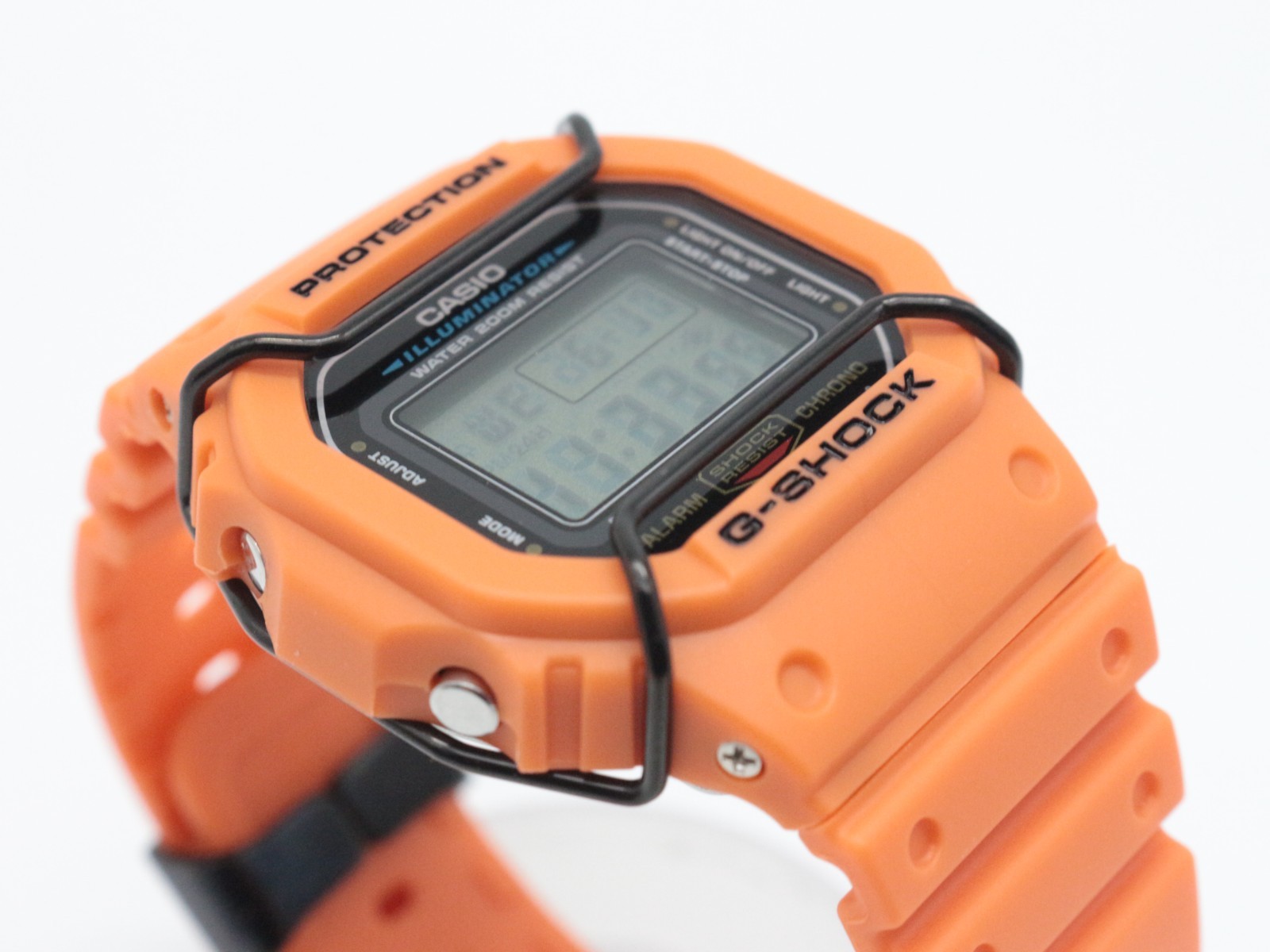 Customized G-SHOCK DW-5600E Orange Bezel Band with Metal Ring Bullbar From Japan