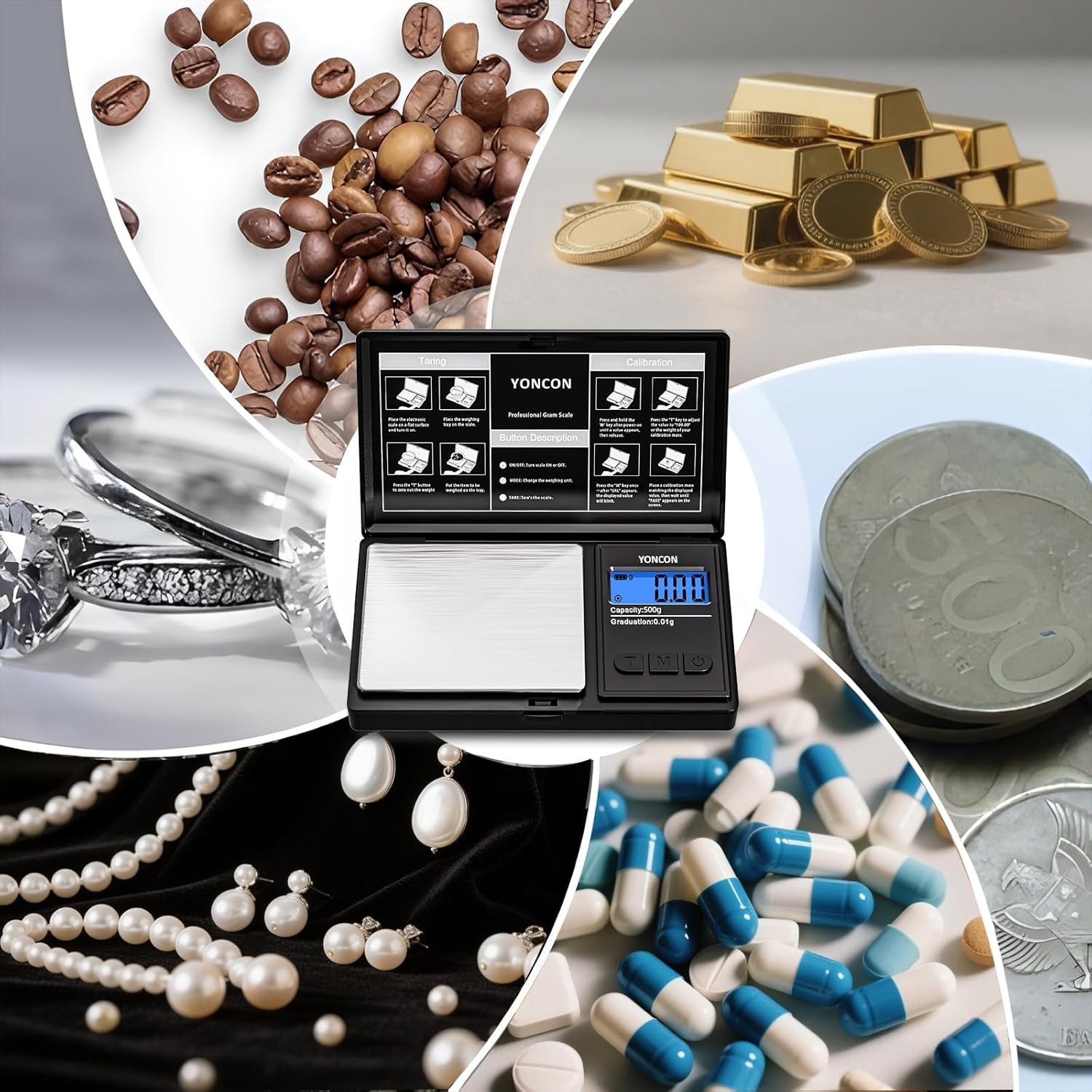 Gram Scale- 500G Ultra-Precise Digital Scale .LCD Display Jewelers & Collectors