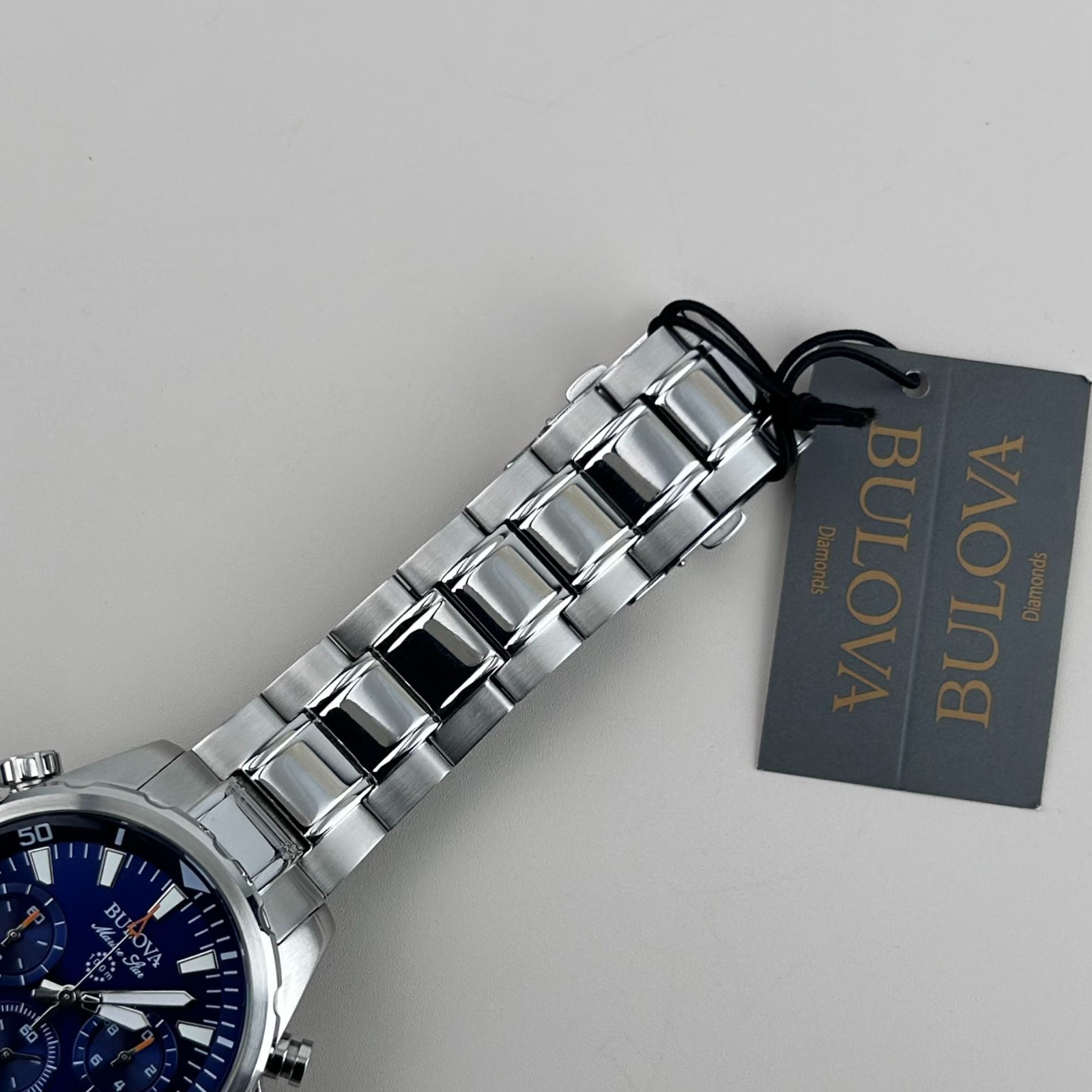 New Bulova Marine Star 96B256 Chronograph Blue Dial Quartz Watch 43MM