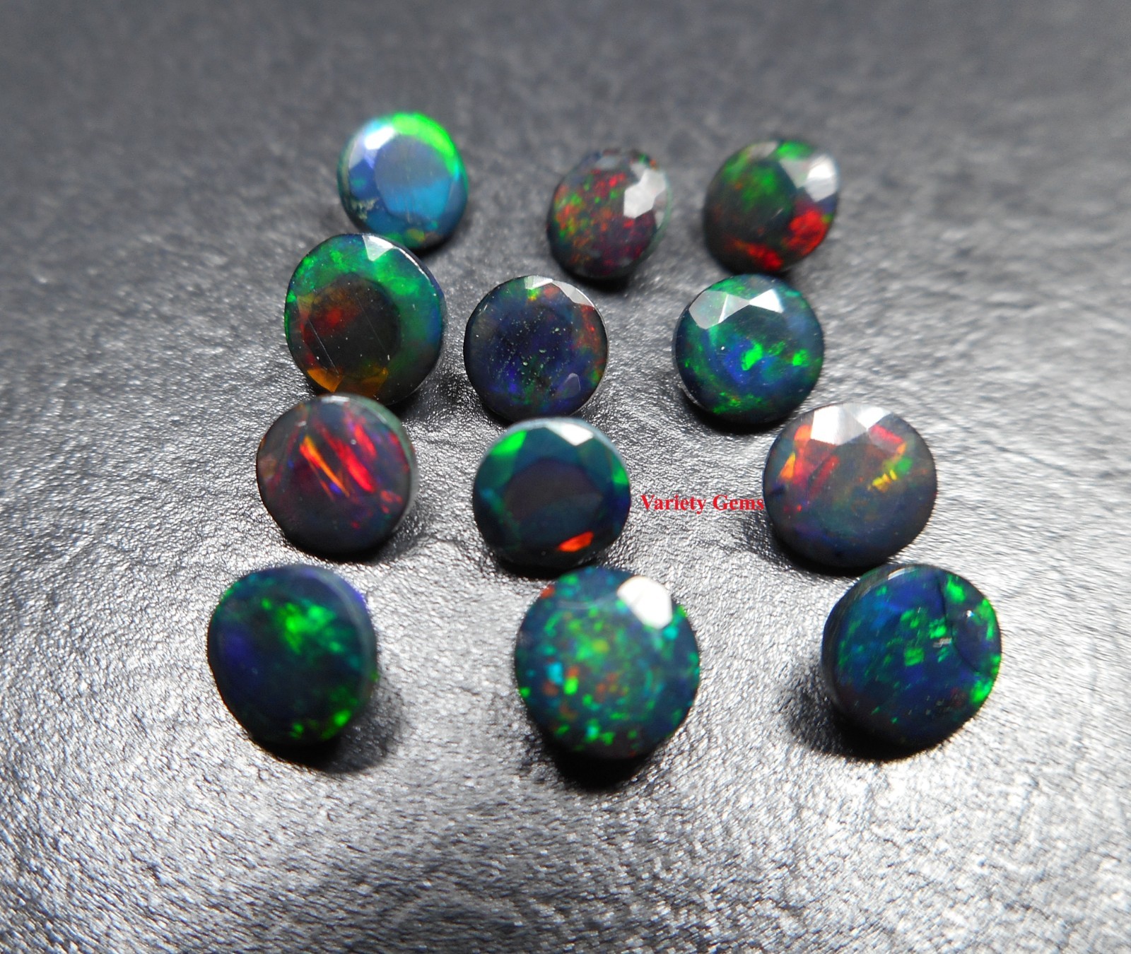 AAA +++ Quality 4 MM Faceted Black Opal Ethiopian Origin 4 pcs