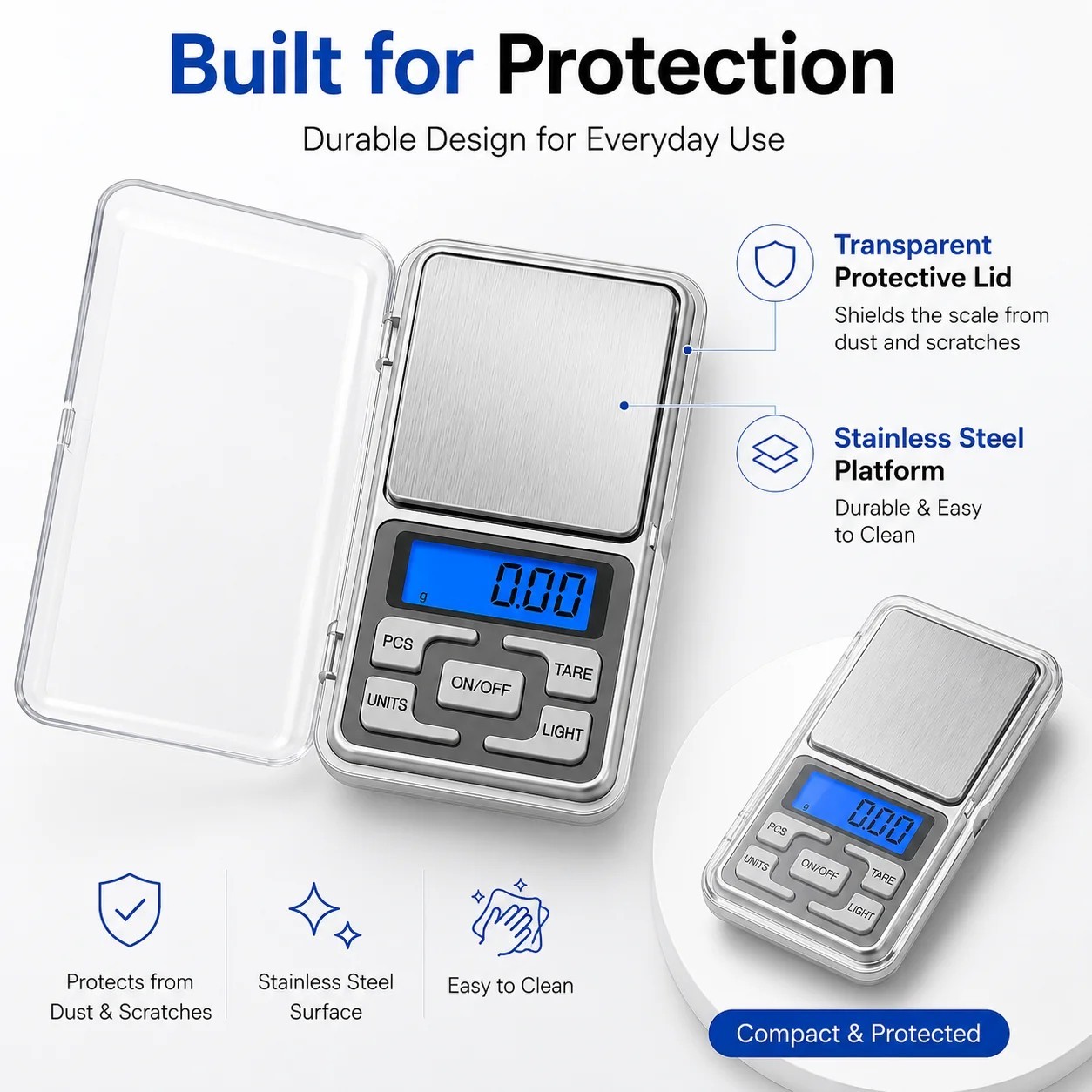 500g 0.01g Digital Mini Scale Precision Gram Balance Jewelry Gems Coin Reloading