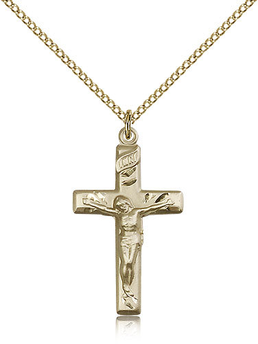 Gold Filled Crucifix Pendant For Women On 18 Chain – 30 Day Money Back Guara…