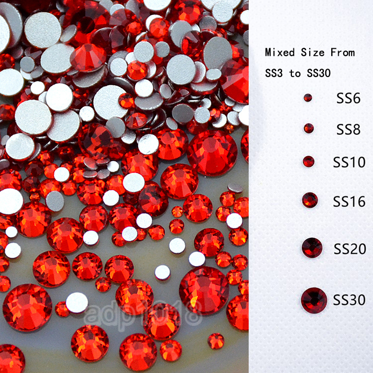 1440pcs Mixed Size Non Hotfix Quality Rhinestones Flatback Nail Art Pick Color