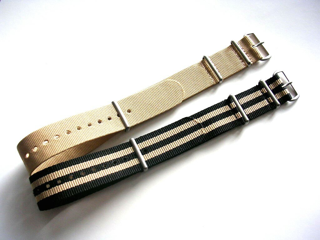 22mm Tan NATO G10 Ballistic nylon watchband strap 2 pak MoD RAF Bonded IW SUISSE